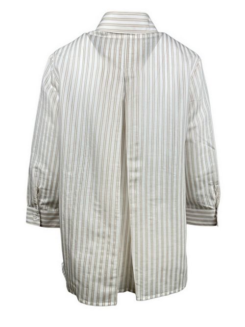 camicia donna con righe cangianti bianca e  beige Camicetta Snob | 965-41309112